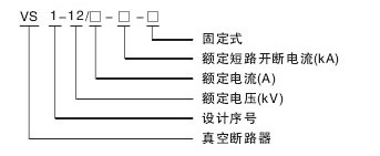 VS1-12真空斷路器型号含義說明